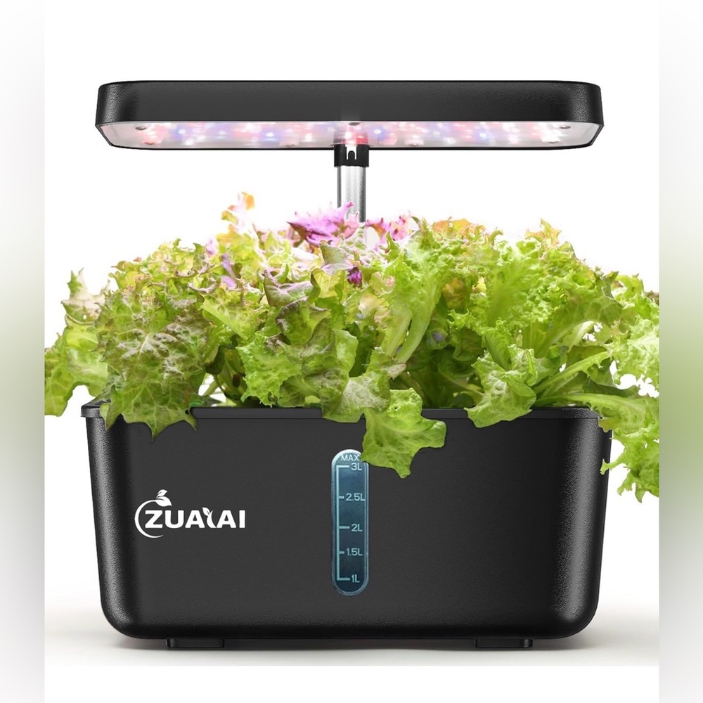 Brand New Indoor Hydroponic Herb Garden Growing System w 8 Pods & LED Grow Light
